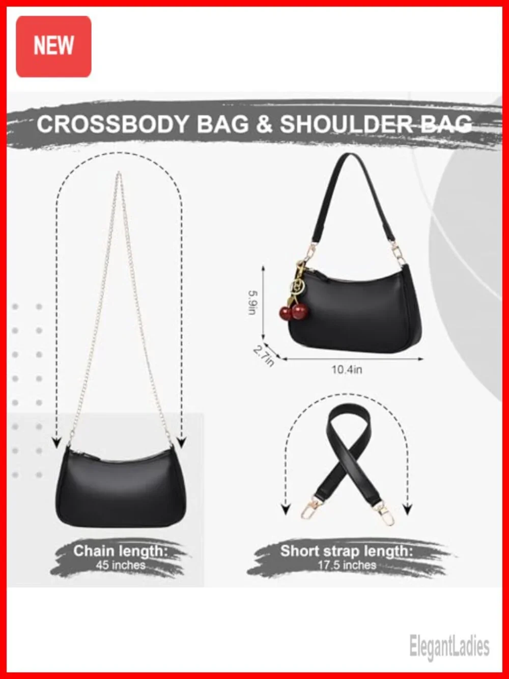 PU Leather Shoulder Bag Small Hobo Crossbody Clutch Purse